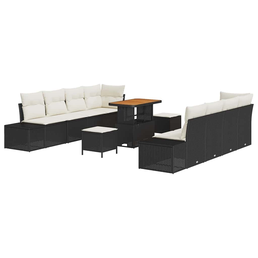Zestaw Sof na Ogród 11 pcs Czarny, Kremowy 90 x 55 x 71 cm Lumarko!
