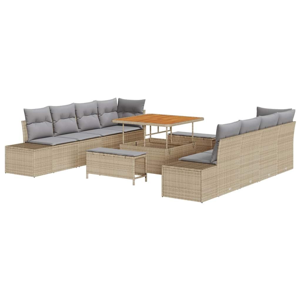 Zestaw Sof na Ogród 11 pcs Beżowy, jasnoszary 100 x 100 x 71 cm Lumarko!