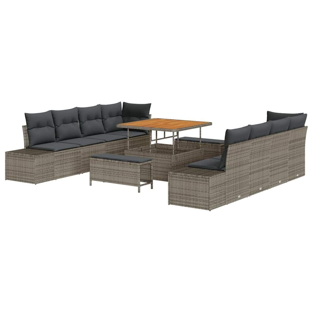 Zestaw Sof na Ogród 11 pcs Szary / Ciemnoszary 100 x 100 x 71 cm Lumarko!