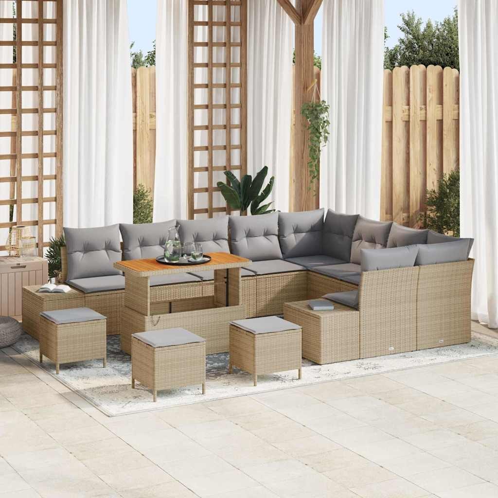 Zestaw Sof na Ogród 12 pcs Beżowy, jasnoszary 110 x 55 x 71 cm Lumarko!