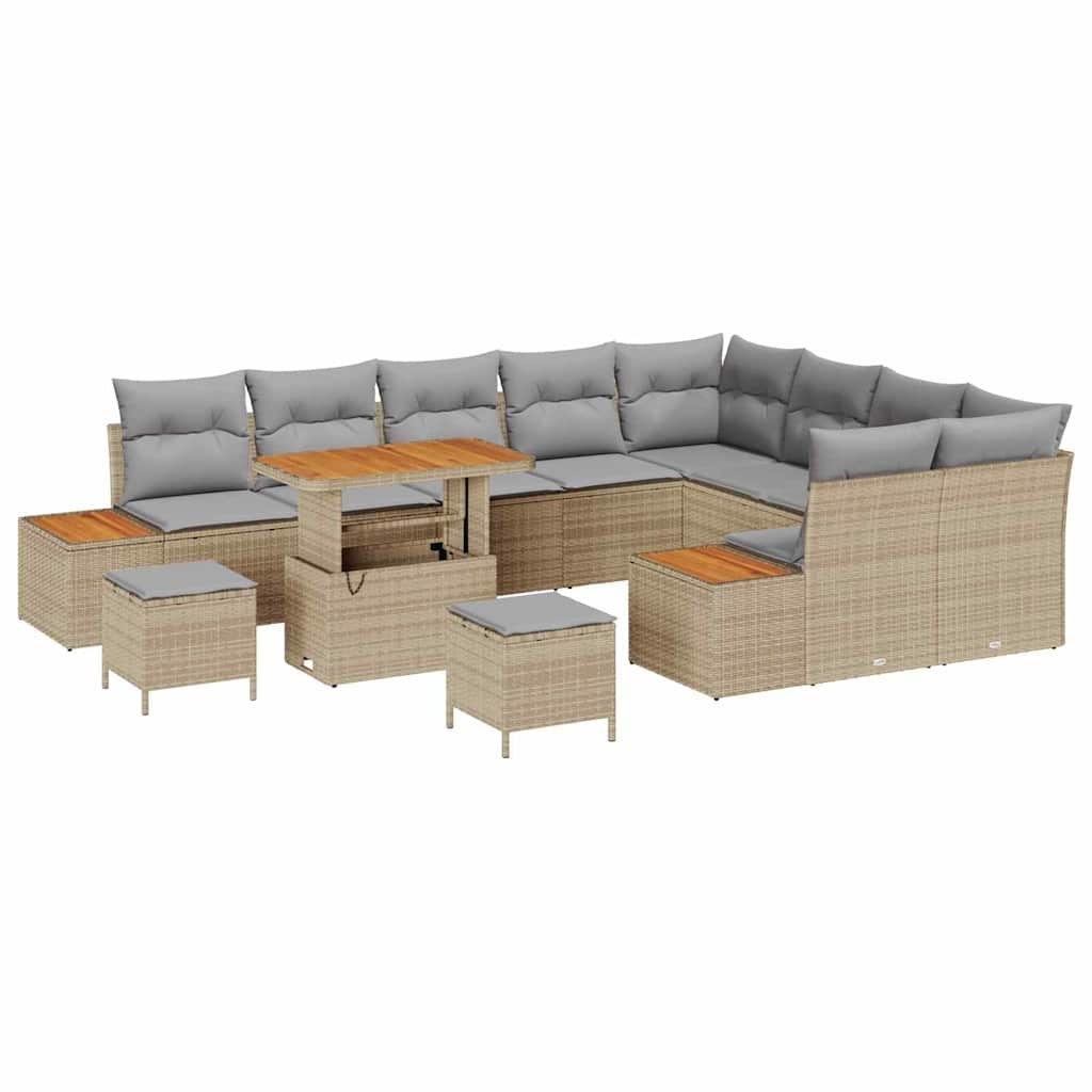 Zestaw Sof na Ogród z poduszką 12 pcs Beżowy Polirattan Lumarko!
