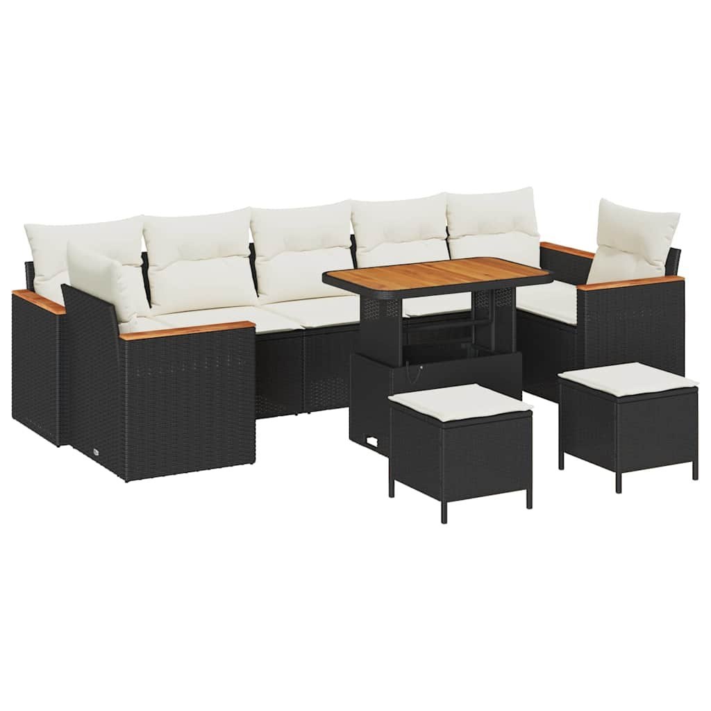 Zestaw Sof na Ogród 10 pcs Czarny 90 x 55 x 71 cm Polirattan Lumarko!