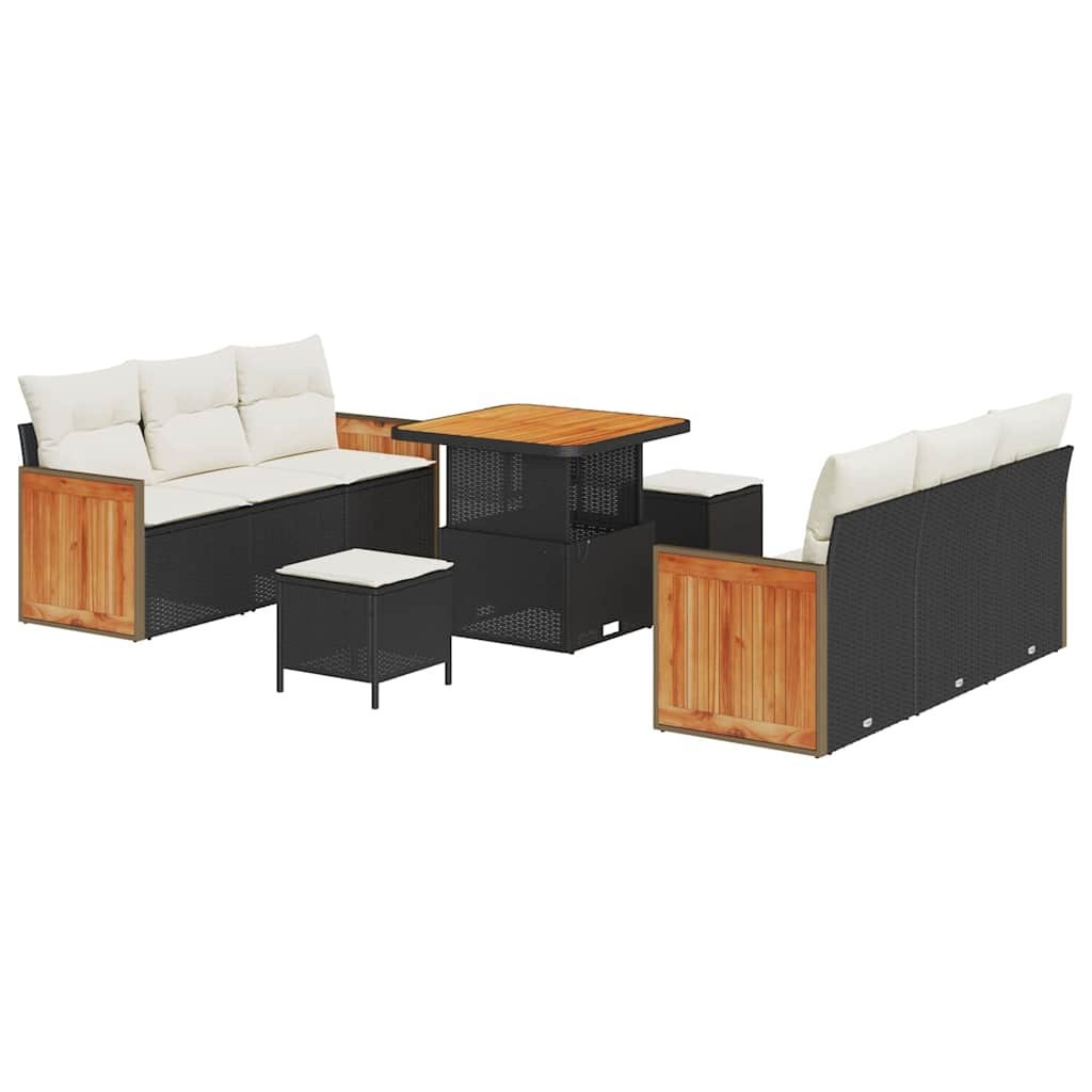 Zestaw Sof na Ogród 9 pcs Czarny, Kremowy 80 x 80 x 71 cm Lumarko!