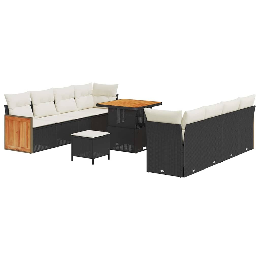 Zestaw Sof na Ogród 11 pcs Czarny, Kremowy 80 x 80 x 71 cm Lumarko!