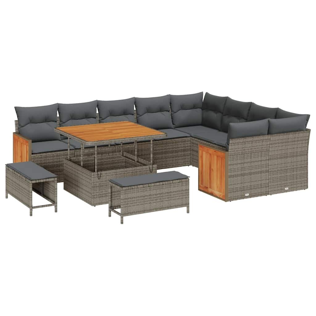 Zestaw Sof na Ogród 12 pcs Szary, Ciemnoszary 100 x 100 x 71 cm Lumarko!