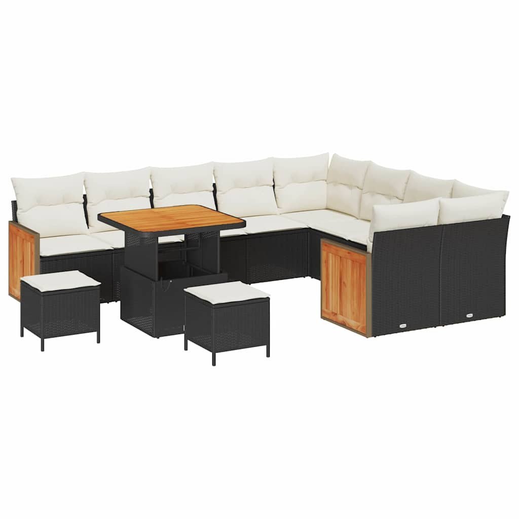 Zestaw Sof na Ogród 12 pcs Czarny, Kremowy 80 x 80 x 71 cm Lumarko!