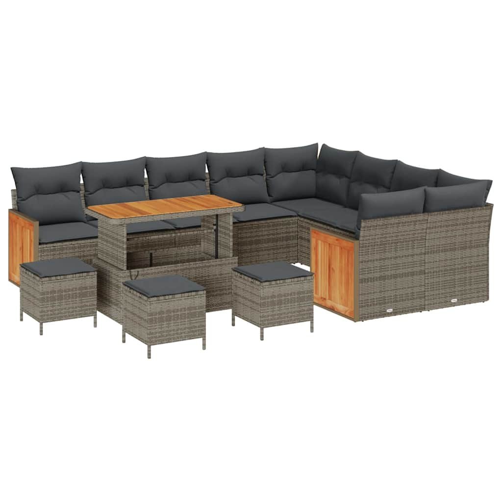 Zestaw Sof na Ogród 13 pcs Szary, Ciemnoszary 110 x 55 x 71 cm Lumarko!