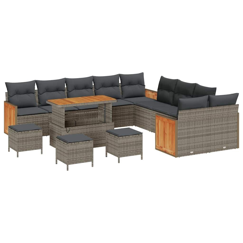 Zestaw Sof na Ogród 14 pcs Szary, Ciemnoszary 110 x 55 x 71 cm Lumarko!