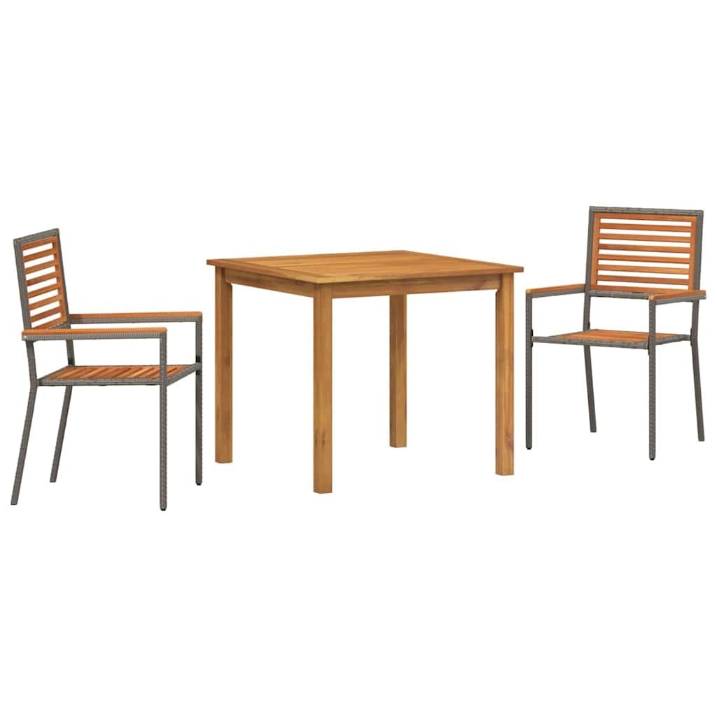 Zestaw do jadalni w ogrodzie 3 pcs Szary Polirattan Lumarko!
