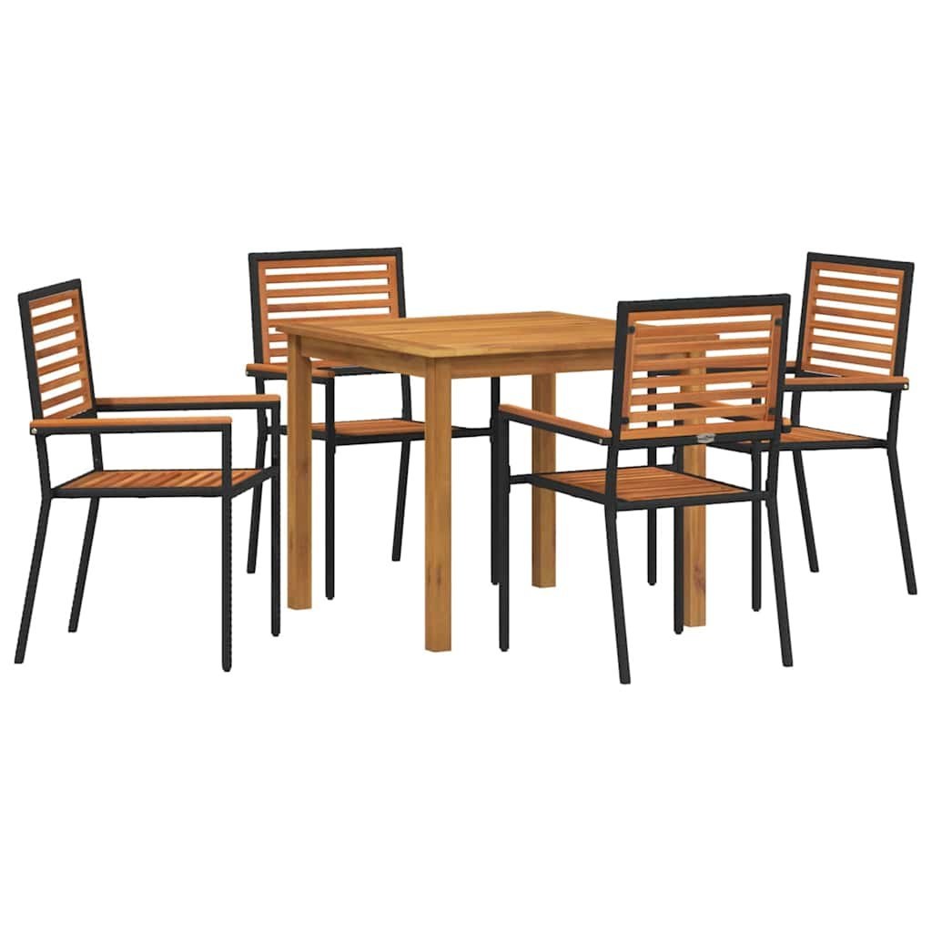 Zestaw do jadalni w ogrodzie 5 pcs Czarny Polirattan Lumarko!