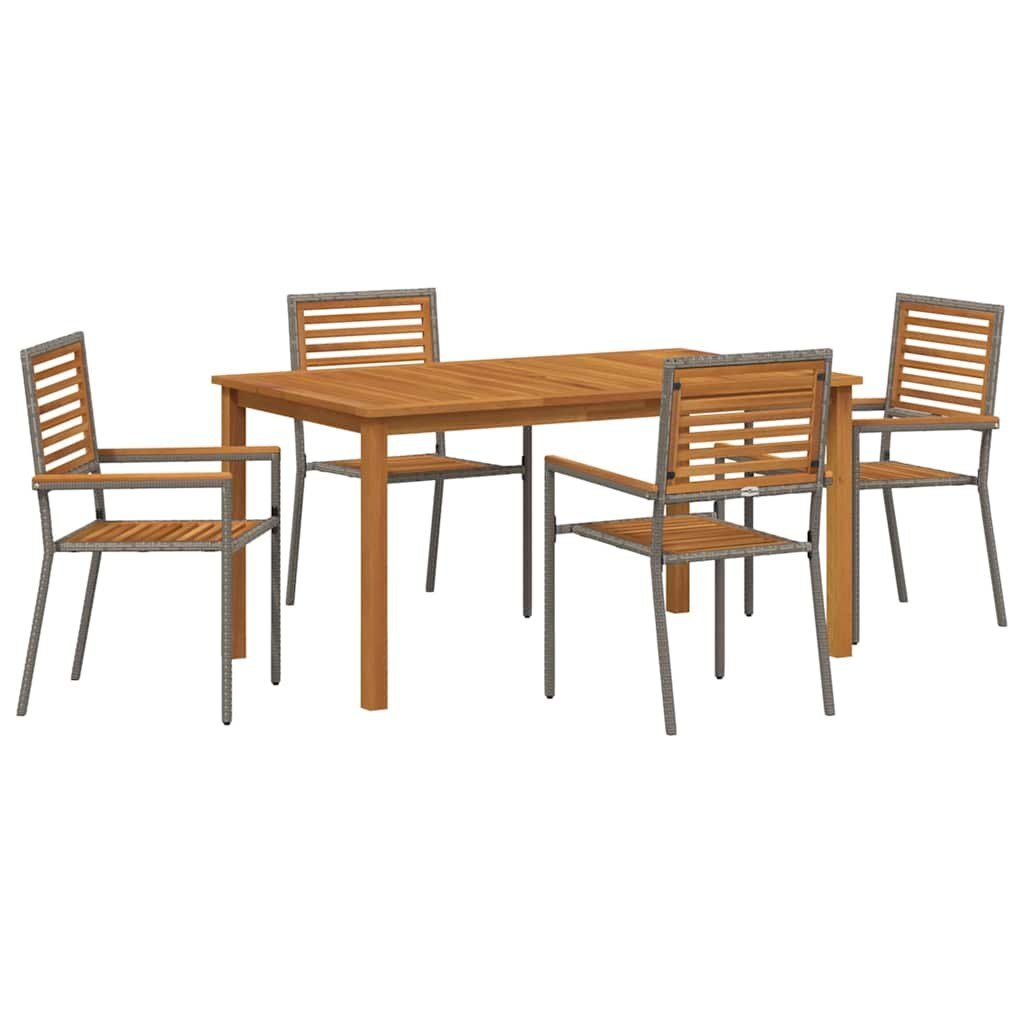 Zestaw do jadalni w ogrodzie 5 pcs Szary Polirattan Lumarko!