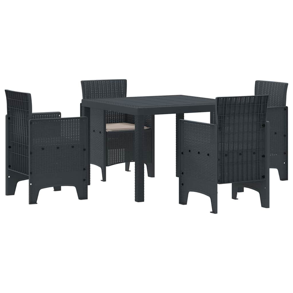 Zestaw do jadalni w ogrodzie 5 pcs Antracyt Rattan Polt Lumarko!