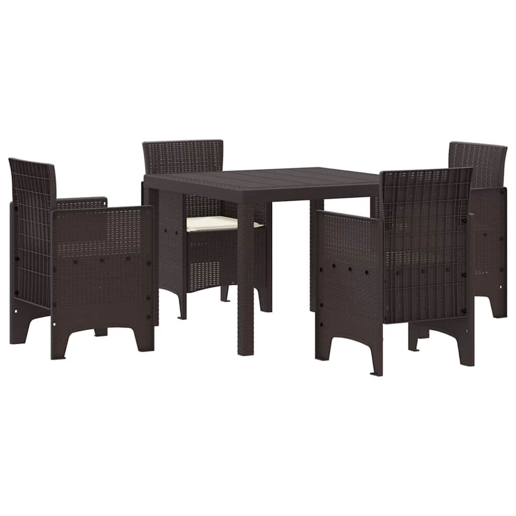 Zestaw do jadalni w ogrodzie 5 pcs Brązowy Rattan Polt Lumarko!