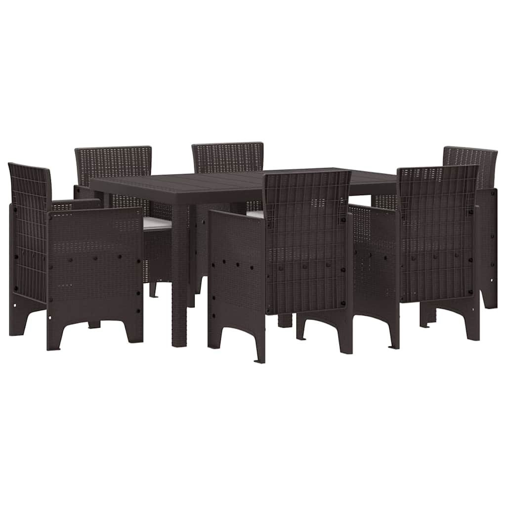 Zestaw do jadalni w ogrodzie 7 pcs Brązowy Rattan Polt Lumarko!
