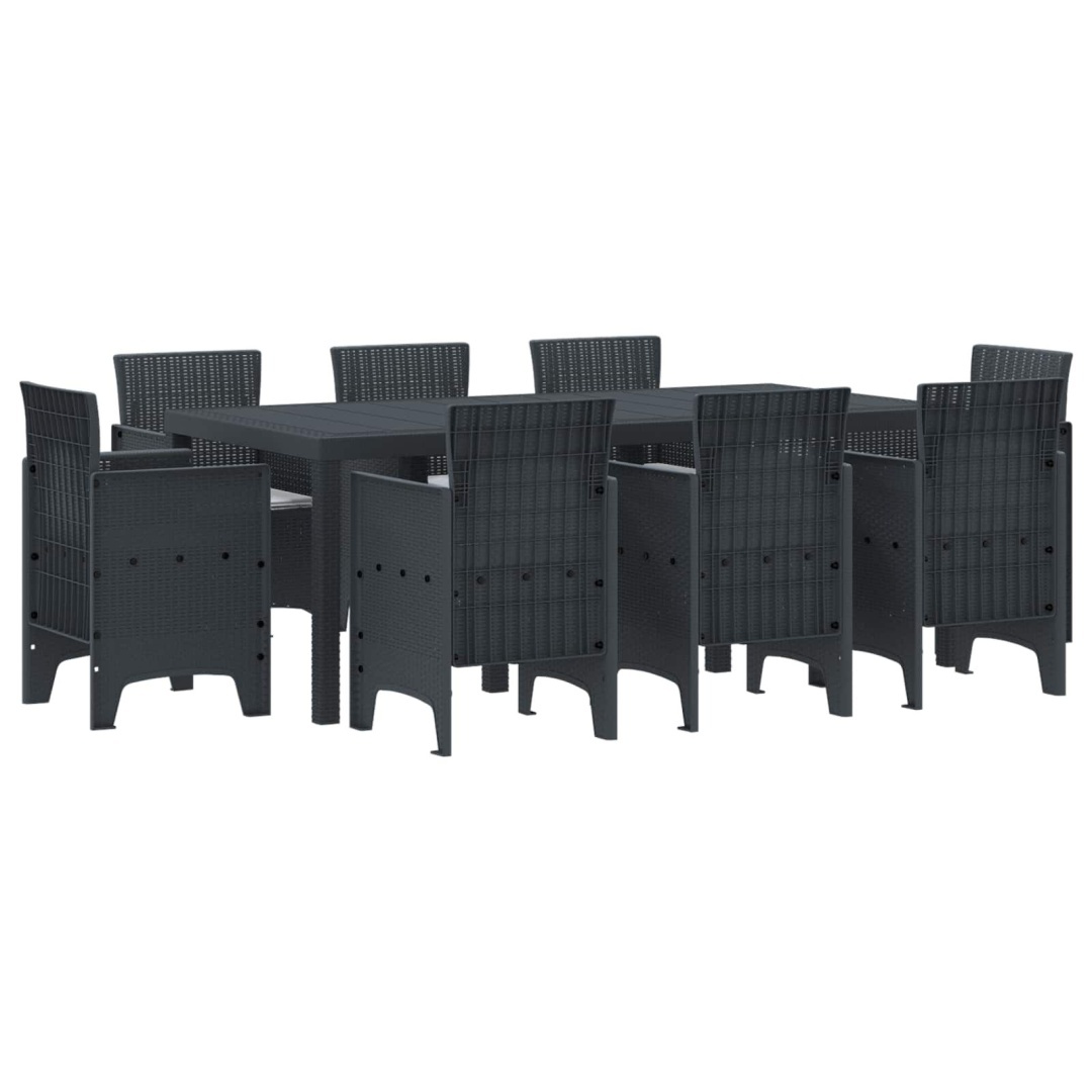 Zestaw do jadalni w ogrodzie 9 pcs Antracyt Rattan Polt Lumarko!