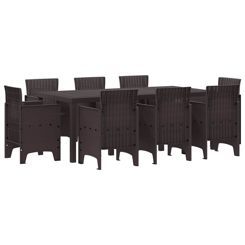 Zestaw do jadalni w ogrodzie 9 pcs Brązowy Rattan Polt Lumarko!