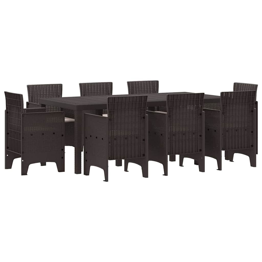 Zestaw do jadalni w ogrodzie 9 pcs Brązowy Rattan Polt Lumarko!