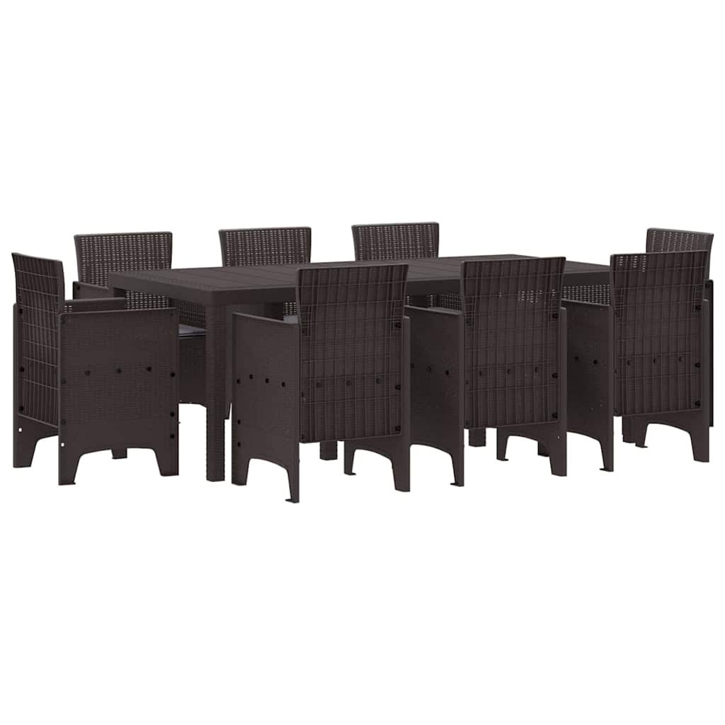 Zestaw do jadalni w ogrodzie 9 pcs Brązowy Rattan Polt Lumarko!