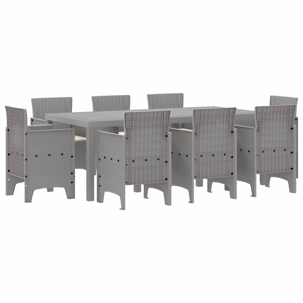 Zestaw do jadalni w ogrodzie 9 pcs Jasnoszary Rattan Polt Lumarko!