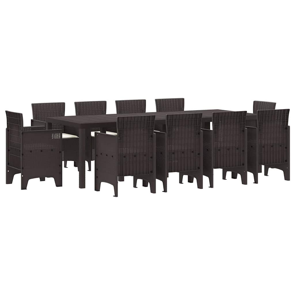 Zestaw do jadalni w ogrodzie 11 pcs Brązowy Rattan Polt Lumarko!