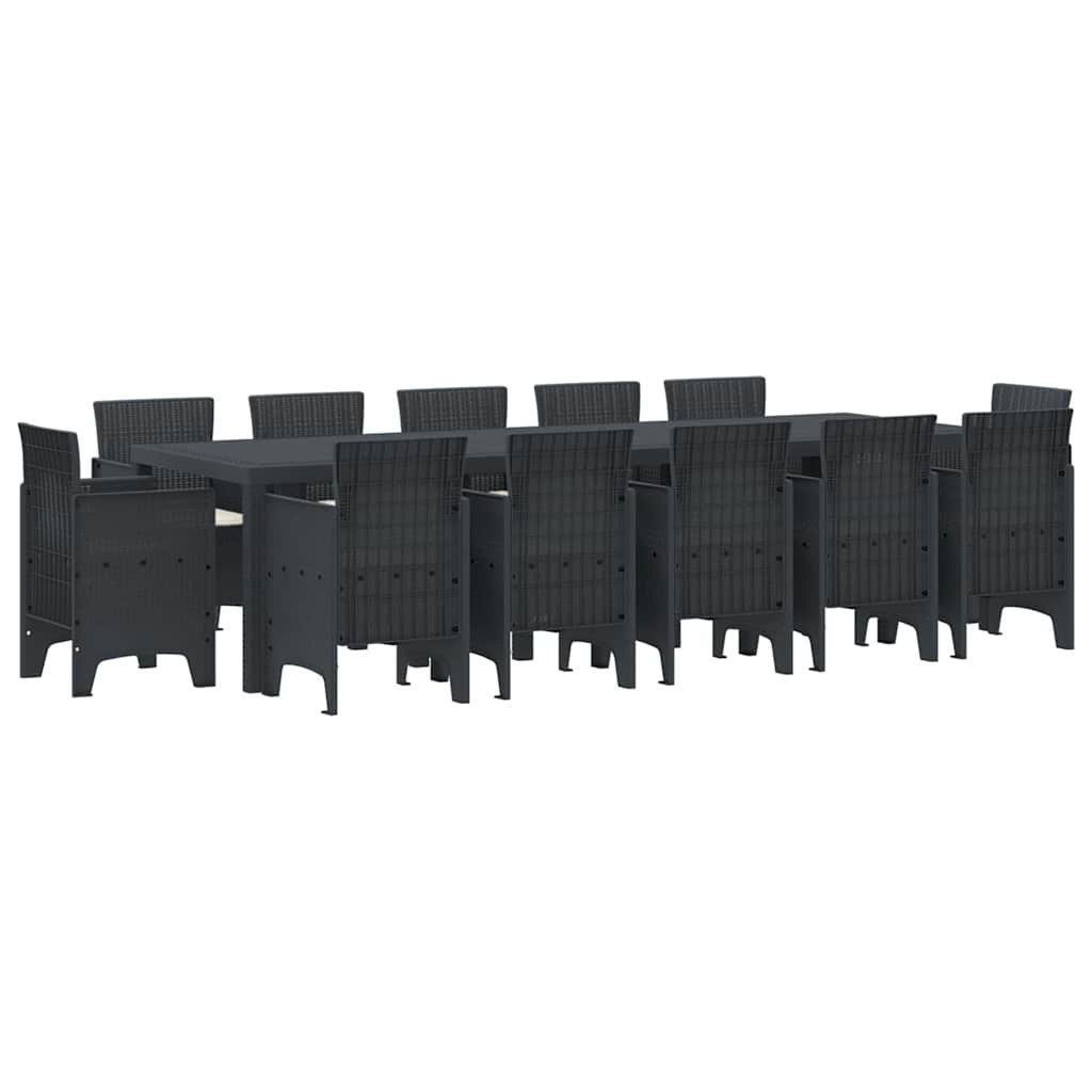 Zestaw do jadalni w ogrodzie 13 pcs Antracyt Polirattan Lumarko!