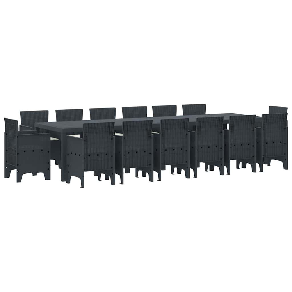 Zestaw do jadalni w ogrodzie 15 pcs Antracyt Rattan Polt Lumarko!