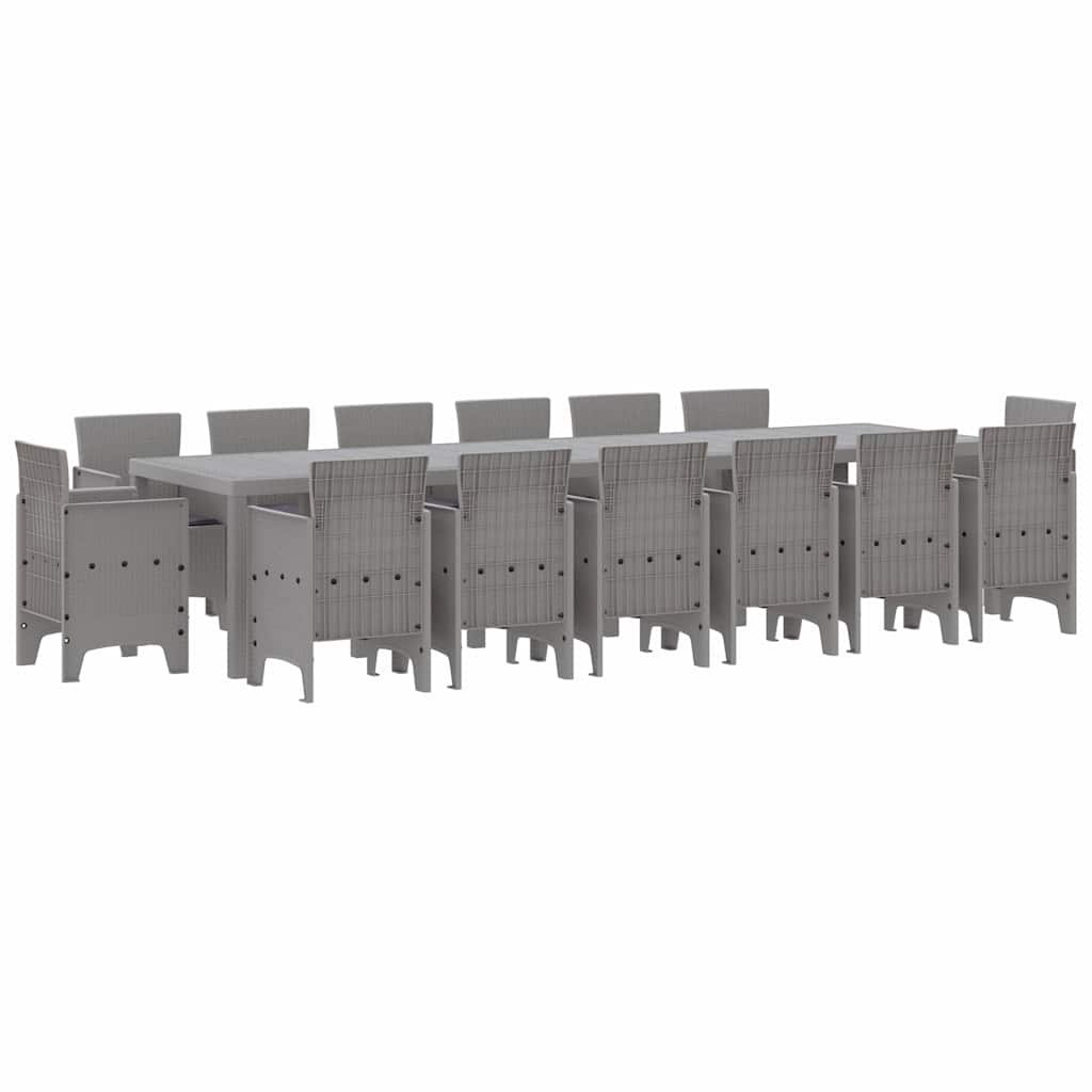 Zestaw do jadalni w ogrodzie 15 pcs Jasnoszary Rattan Polt Lumarko!