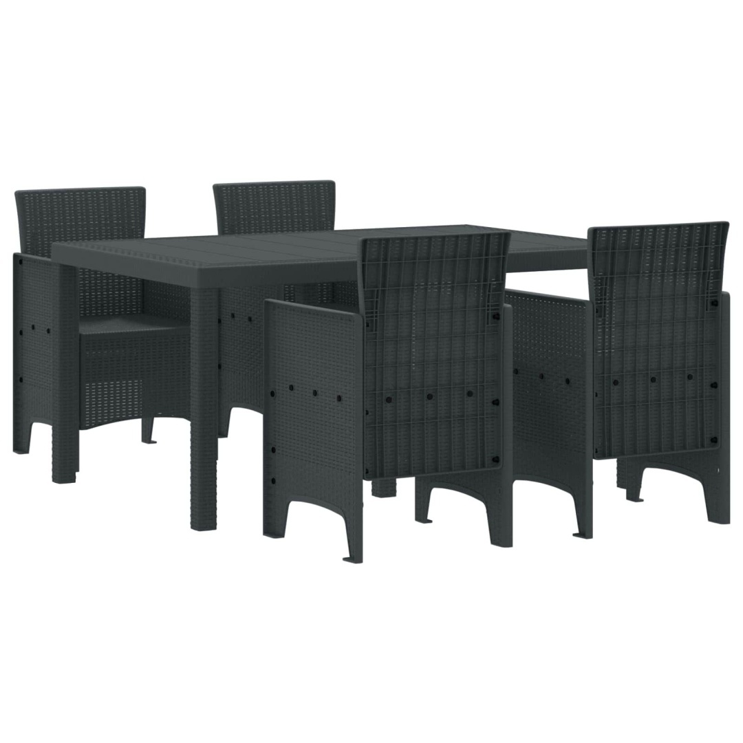 Zestaw do jadalni w ogrodzie 5 pcs Antracyt Rattan Polt Lumarko!