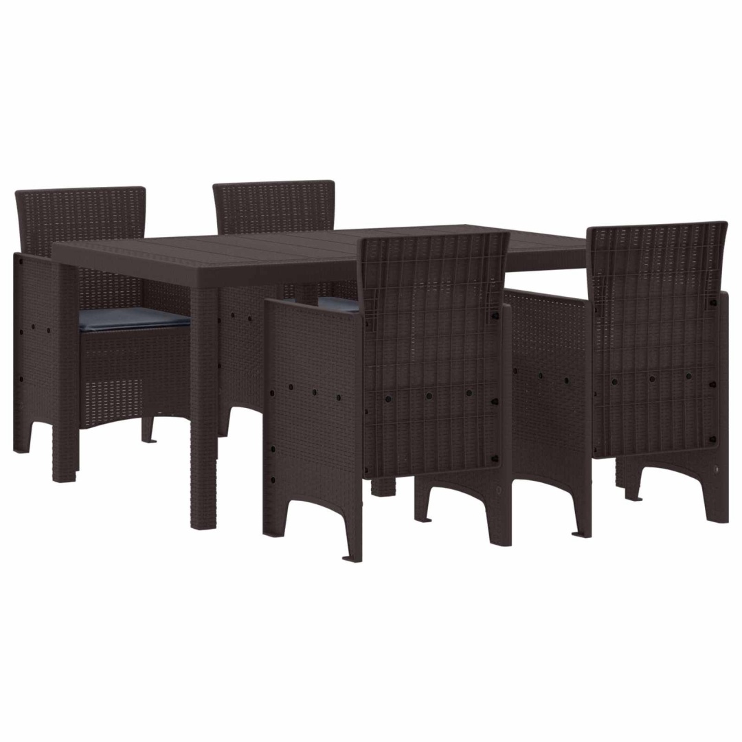 Zestaw do jadalni w ogrodzie 5 pcs Brązowy Rattan Polt Lumarko!
