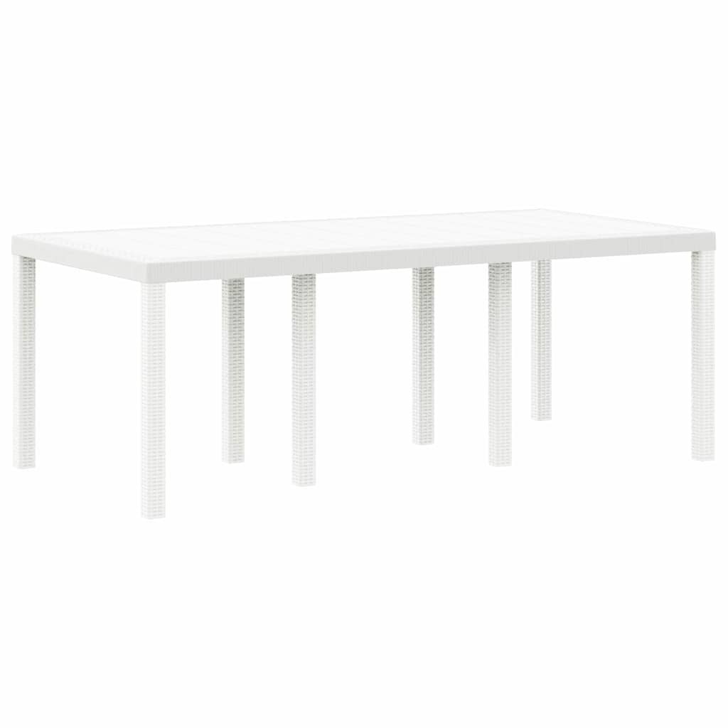 Zestaw do jadalni w ogrodzie 7 pcs Biały Rattan Polt Lumarko!