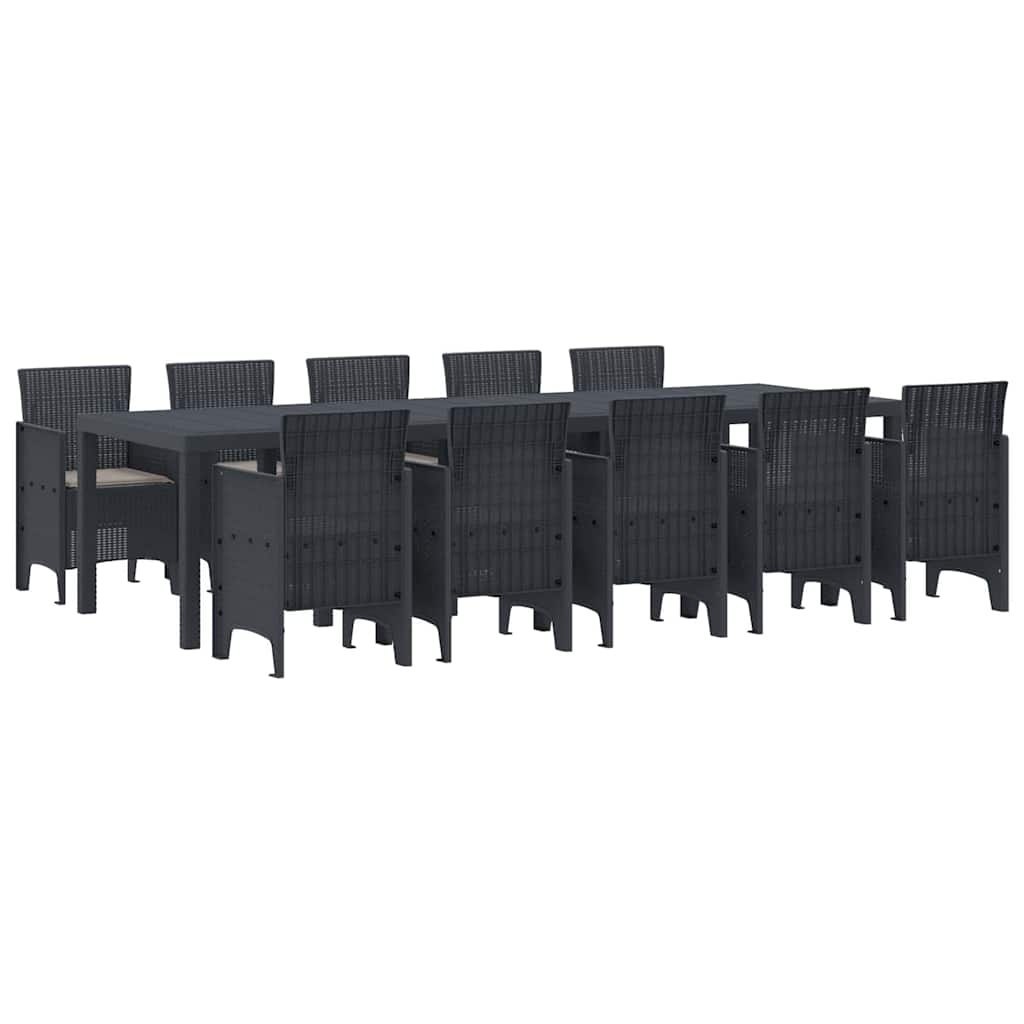 Zestaw do jadalni w ogrodzie 11 pcs Antracyt Polirattan Lumarko!