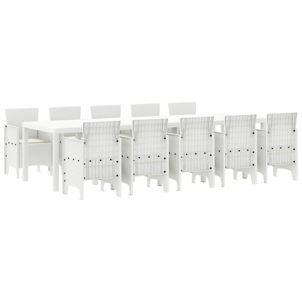 Zestaw do jadalni w ogrodzie z poduszką 11 pcs Biały Lumarko!