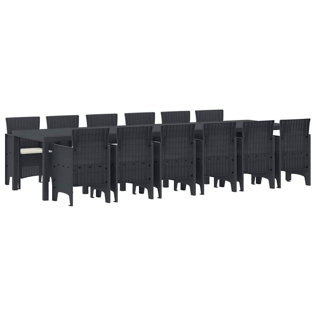 Zestaw do jadalni w ogrodzie 13 pcs Antracyt Rattan Polt Lumarko!