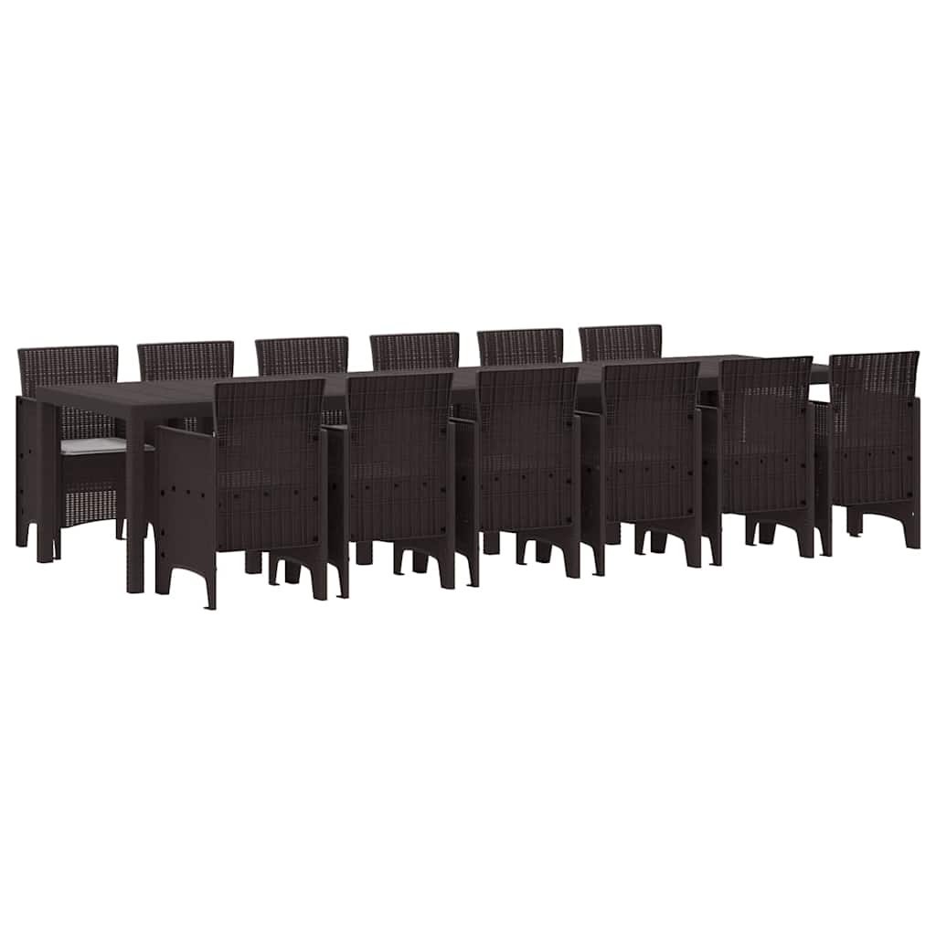 Zestaw do jadalni w ogrodzie 13 pcs Brązowy Rattan Polt Lumarko!