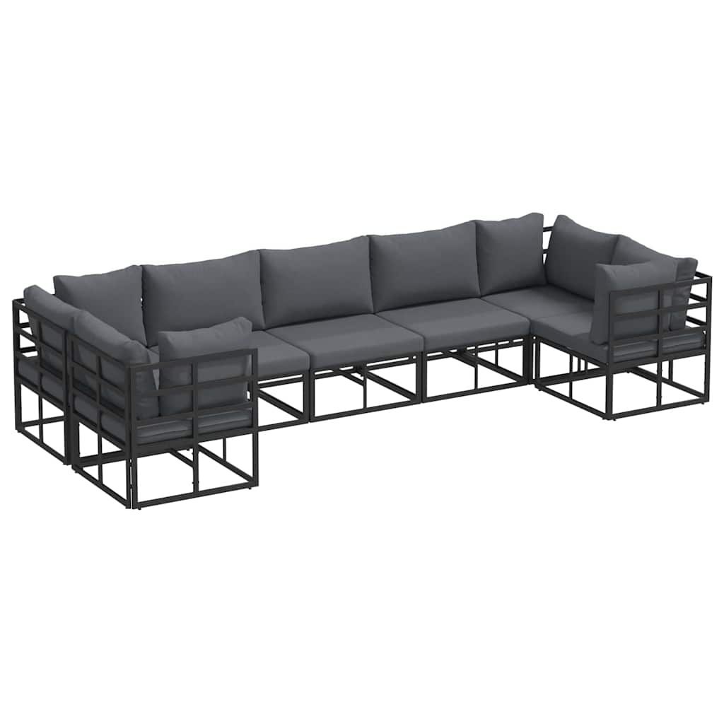 Zestaw Sof na Ogród 7 pcs Czarny Aluminium Lumarko!