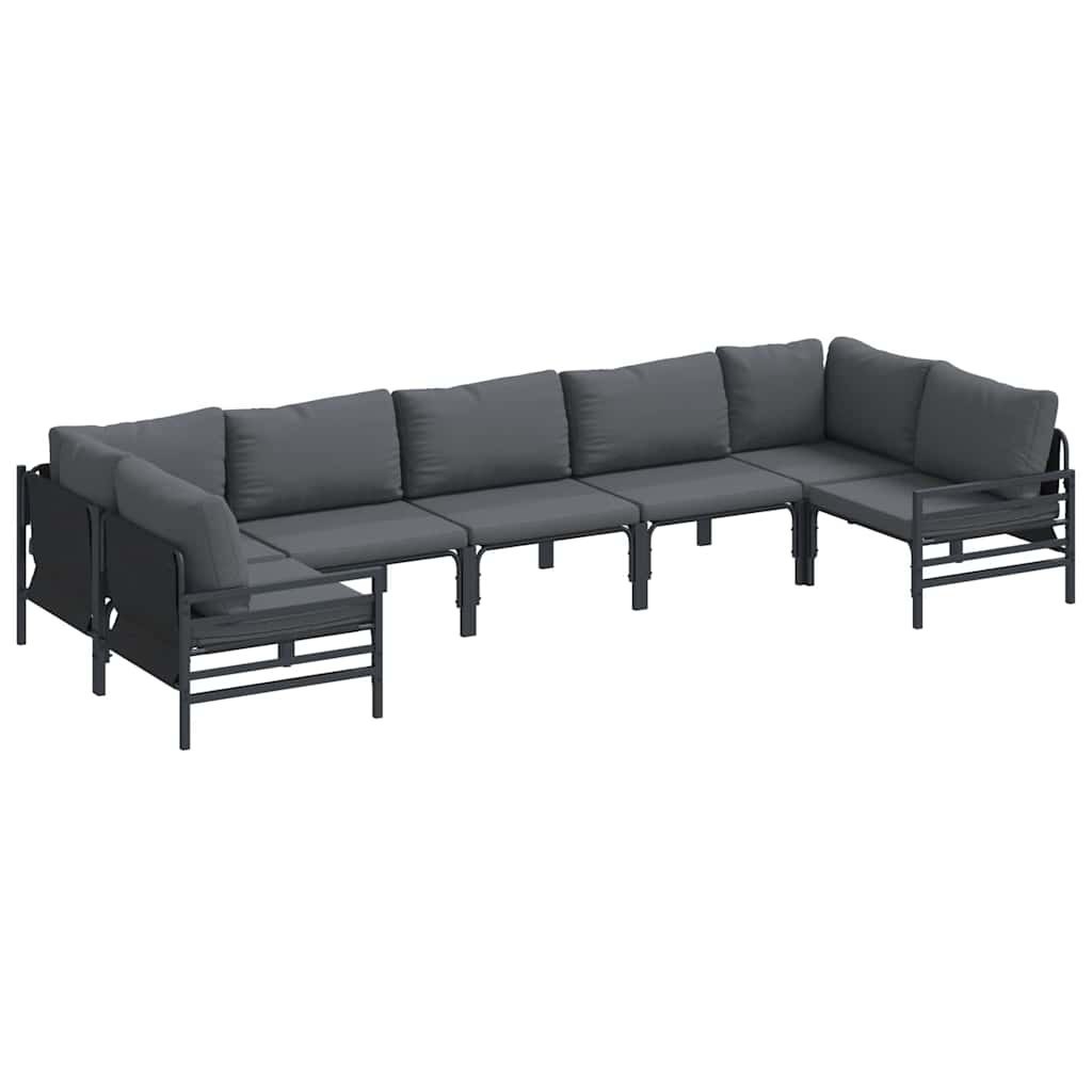 Zestaw Sof na Ogród 7 pcs Antracytowy Stal Lumarko!