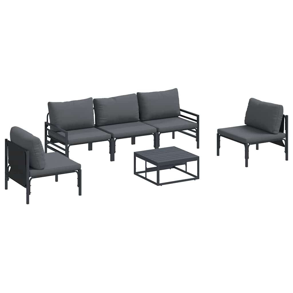 Zestaw Sof na Ogród 6 pcs Antracytowy Stal Lumarko!