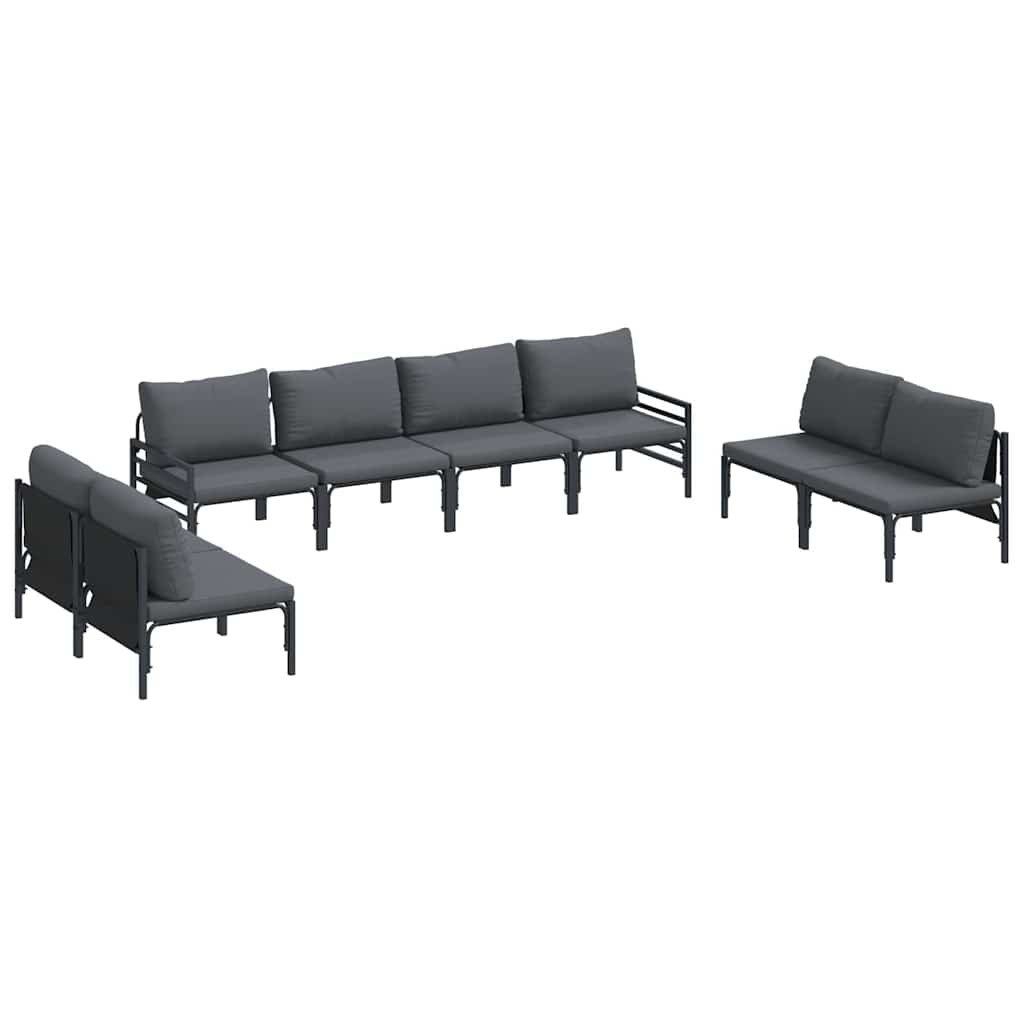Zestaw Sof na Ogród 8 pcs Antracytowy Stal Lumarko!