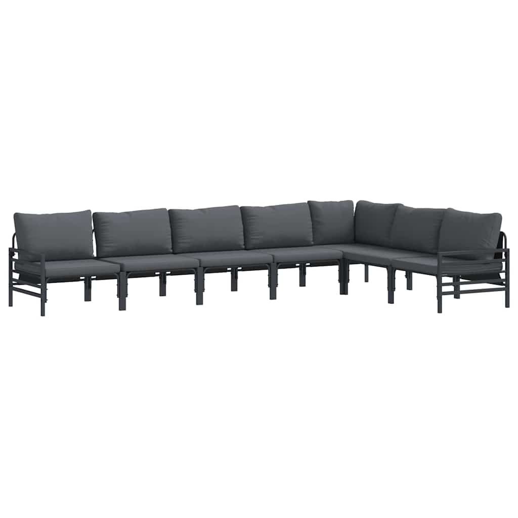 Zestaw Sof na Ogród 7 pcs Antracytowy Stal Lumarko!