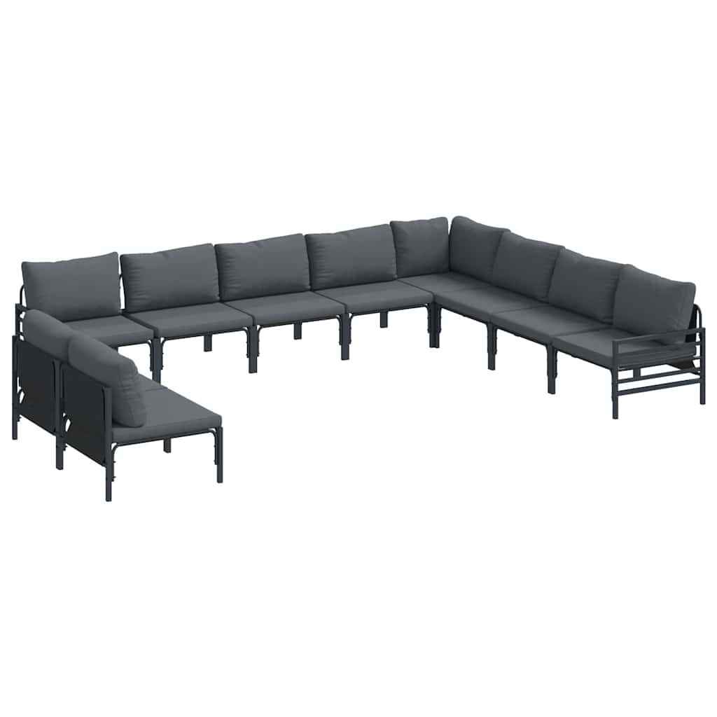 Zestaw Sof na Ogród 10 pcs Antracytowy Stal Lumarko!