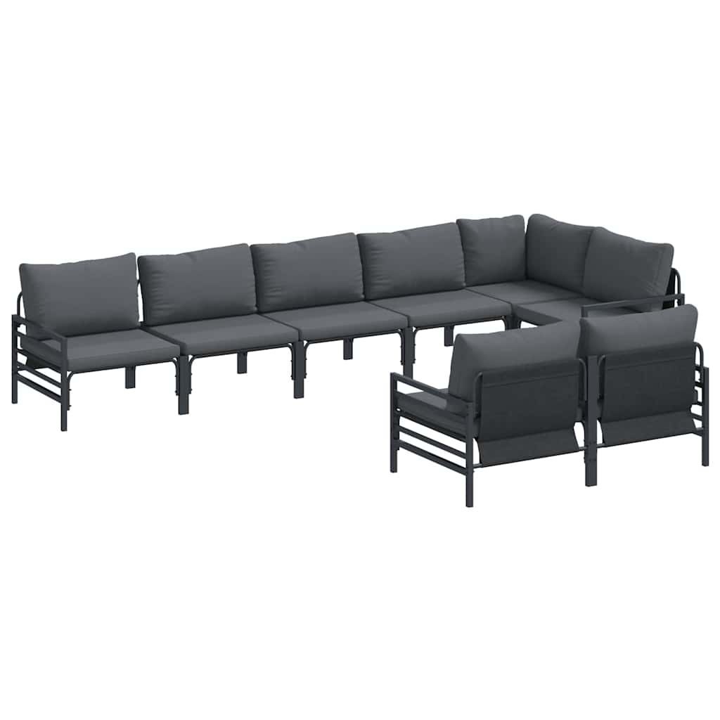 Zestaw Sof na Ogród 8 pcs Antracytowy Stal Lumarko!