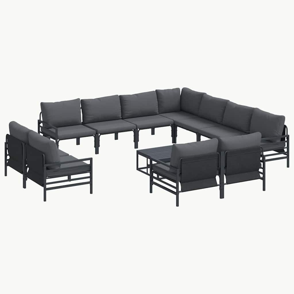 Zestaw Sof na Ogród 12 pcs Antracytowy Stal Lumarko!