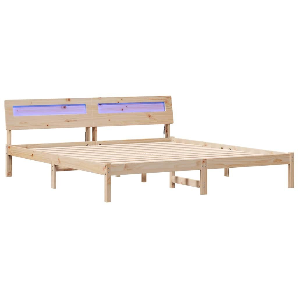 Ramka łóżka Brązowy 200 x 200 cm Lite drewno sosnowe
