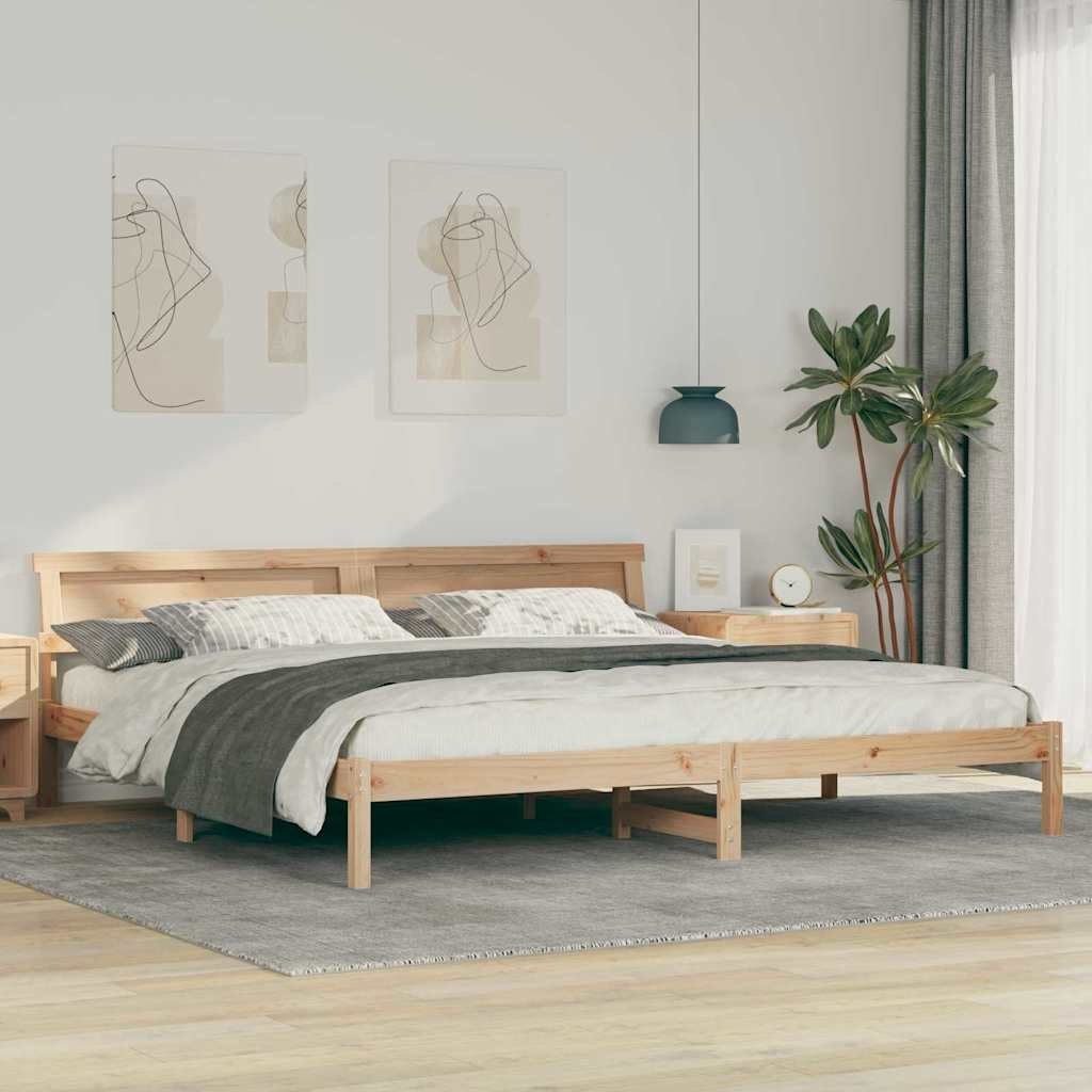Ramka łóżka Brązowy 200 x 200 cm Lite drewno sosnowe Lumarko!