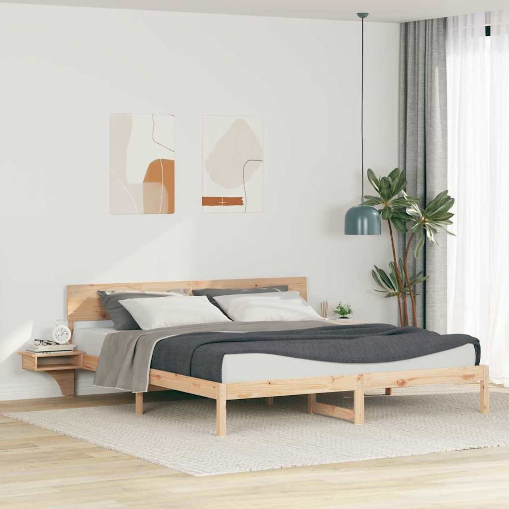 Ramka łóżka Brązowy 200 x 200 cm Lite drewno sosnowe Lumarko!