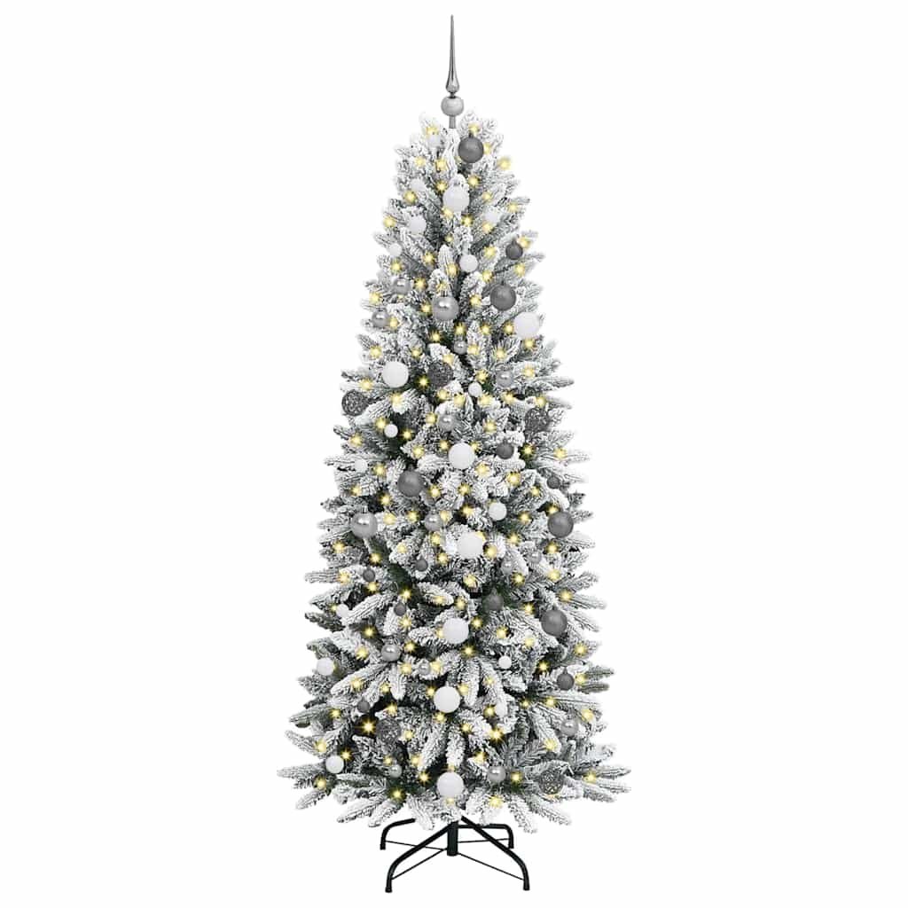 Sztuczna choinka with Decorative String Lights Biały 210 cm PVC Lumarko!