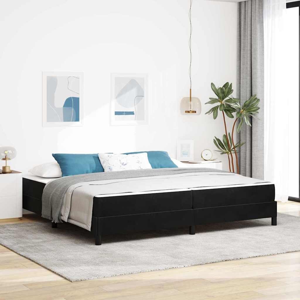 Łóżko kontynentalne z materacem Czarny 200 x 200 cm Aksamit Lumarko!