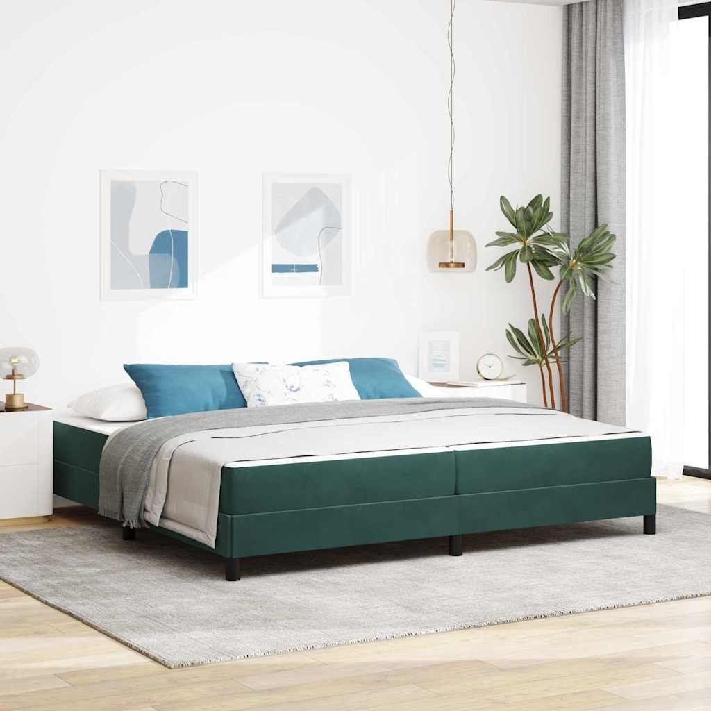 Łóżko kontynentalne z materacem Ciemna zieleń 200 x 210 cm Lumarko!