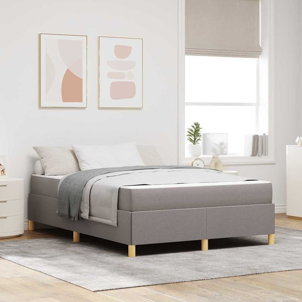 Łóżko sprężynowe z materacem Taupe i biały 160 x 200 cm tkanina Lumarko!