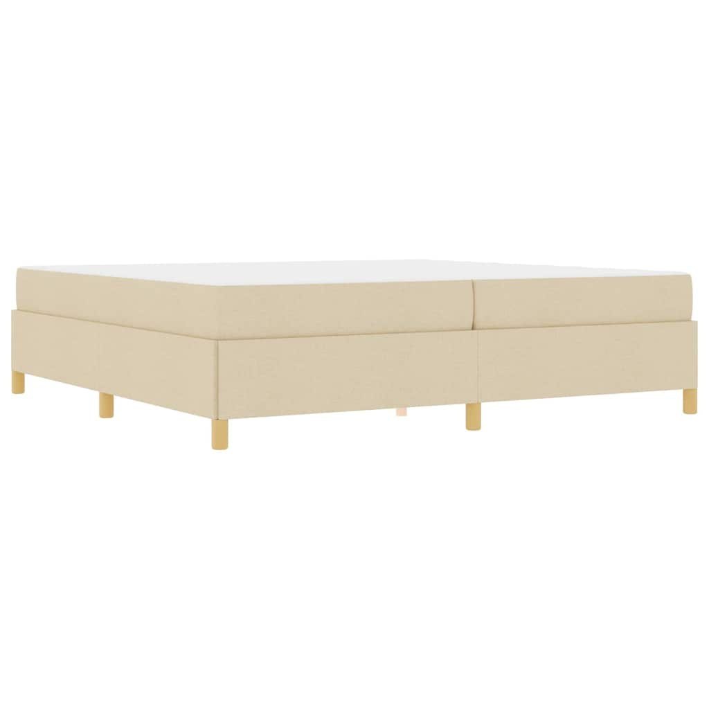 Łóżko sprężynowe Biały i kremowy 200 x 200 cm tkanina Lumarko!